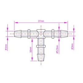 Trójnik plastikowy 4/4/4mm