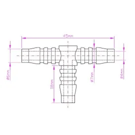 Trójnik plastikowy 4/4/4mm