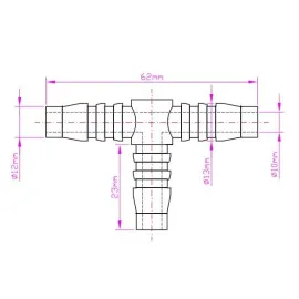 Trójnik plastikowy 8/8/8mm