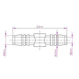 Złączka-króciec dwójnik plastikowa 6mm
