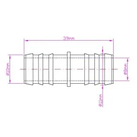 Złączka-króciec dwójnik plastikowa 6mm