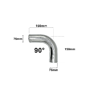 Kolanko Aluminiowe 90st 76mm 30cm