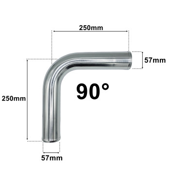 Kolanko Aluminiowe 90st 57mm 50cm