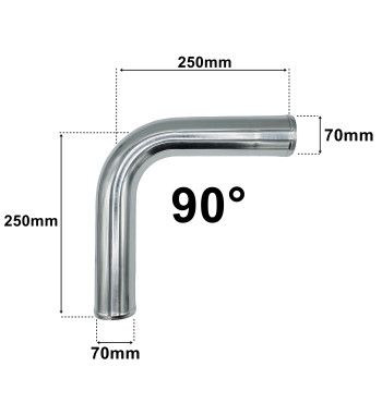 Kolanko Aluminiowe 90st 70mm 50cm