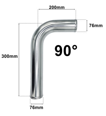 Kolanko Aluminiowe 90st 76mm 50cm L-Shape