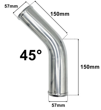 Kolanko Aluminiowe 45st 57mm 30cm