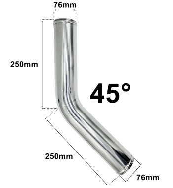 Kolanko Aluminiowe 45st 76mm 50cm