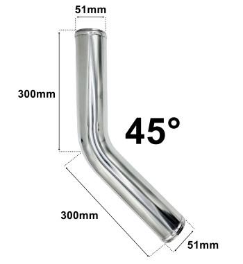 Kolanko Aluminiowe 45st 51mm 60cm