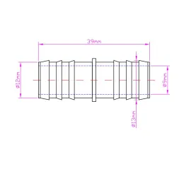 Złączka-króciec dwójnik paliwowa 12mm
