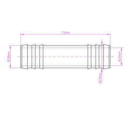Złączka dwójnik-króciec plastikowa 18mm długi