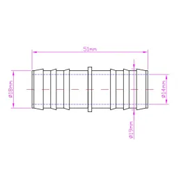 Złączka dwójnik-króciec plastikowa 18mm