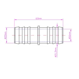 Złączka dwójnik-króciec plastikowa 20mm