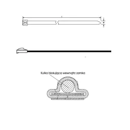 Opaska Ball-lock 200x4.6mm